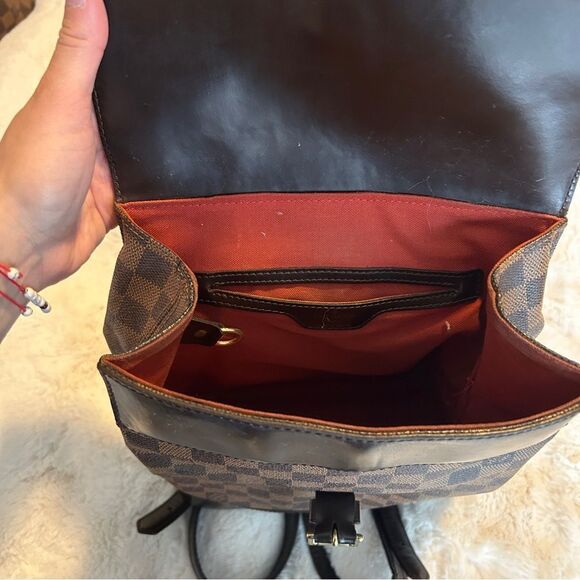 backpack buckled leather Tissila Leather Buckle Backpack  Moroccan Interior